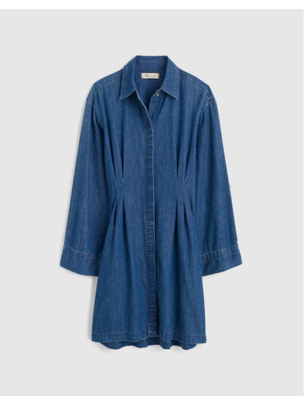 EUC Madewell Denim Pleated Mini Shirtdress size zero